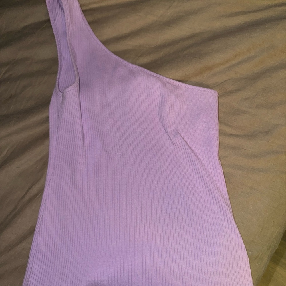 Anthropologie One-Shoulder Lavender Top